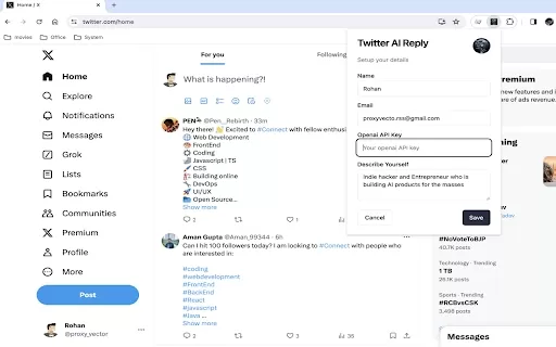 AI Twitter Reply Generator - Chrome Extension