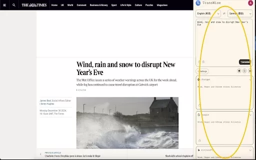 TransWise - Chrome Extension