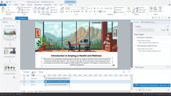 Accessing AI audio tools in Articulate Storyline