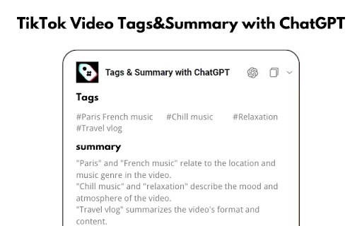 TikTok Video Tags & Summary Extension - Chrome Extension