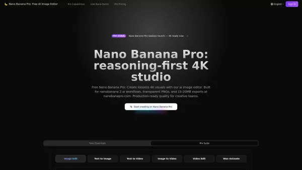 Nano Banana Pro: Free AI Image Editor - 4K Visuals in 10s