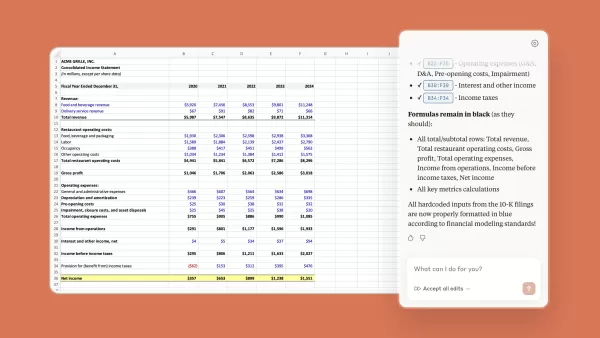 Anthropic amplía Claude AI para los servicios financieros con un complemento de Excel para el análisis de datos ahora en beta nuevos conectores a los datos de mercado en tiempo real de LSEG Moody's y otros y pre-construidos Agente Habilidades para tareas complejas como el modelado DCF e informes de cobertura Citi RBC y otras firmas financieras son los primeros en adoptarlo