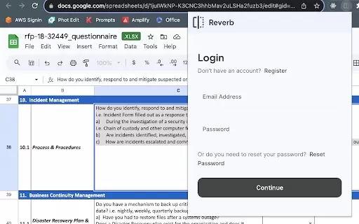 Reverb: AI-Powered Questionnaire Assistant - Chrome Extension
