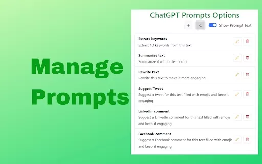 ChatGPT Prompts - Chrome Extension
