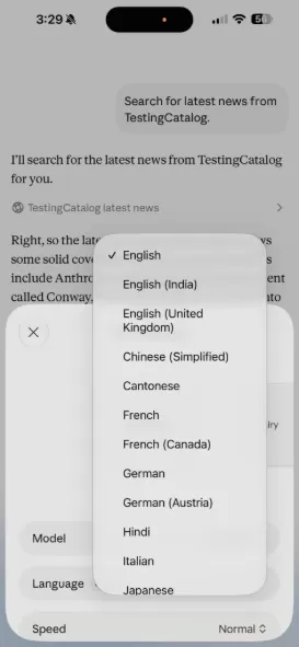 Anthropic 正為其 AI 助理 Claude 籌備一次重大更新，將突破僅限英語的限制，新增包括中文、日文、德文、西班牙文、葡萄牙文、俄文及烏克蘭文在內的多種語言。語音互動功能現除原有的免持模式外，還新增了「按鍵通話」模式。 iOS 應用程式中亦新增了電話聽筒圖示，暗示將提供更自然的通話式體驗。此次更新旨在讓非英語使用者能更流暢地與 AI 進行對話，並提升使用便利性。