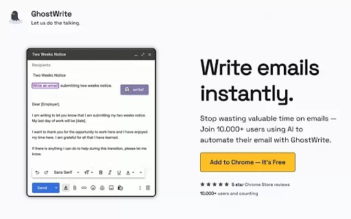 GhostWrite - Chrome Extension