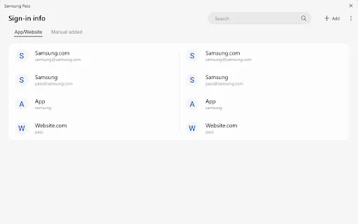 Samsung Pass - Chrome Extension