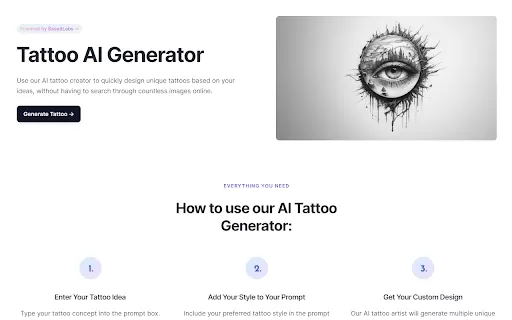 Tattoo AI Generator - Chrome Extension