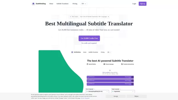 SubtitlesDog-AI subtitle translator
