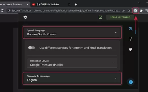 Speech Recognition and Translation Extension - Chrome Extension