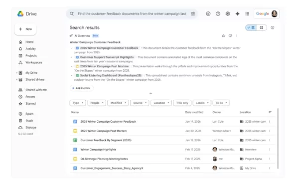 Google führt neue Gemini-Funktionen für Docs, Sheets, Slides und Drive ein