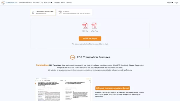 TranslateBase - Web Page, PDF and Subtitle Tranlation | Chat with PDF