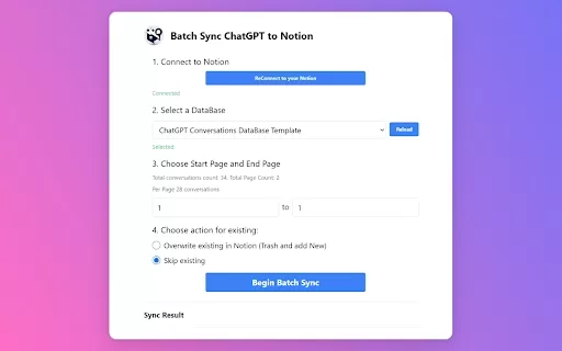 Save ChatGPT to Notion - Chrome Extension