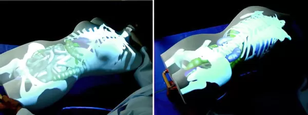 A mixed reality mannequin that uses 3D projection, designed for a medical education environment, cited in the paper. Source: https://link.springer.com/chapter/10.1007/978-1-4614-0064-6_23