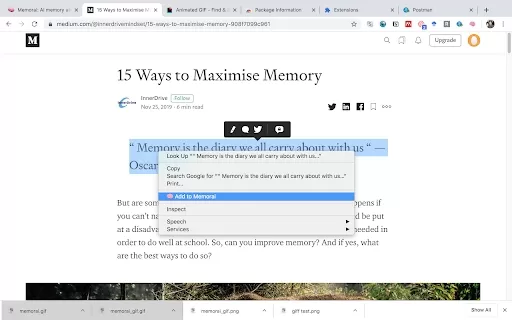 Memorai - Chrome Extension