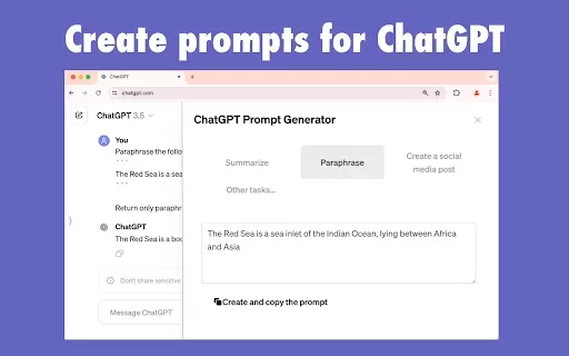 ChatGPT Prompt Generator - Chrome Extension