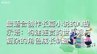 最适合创作长篇小说的AI提示语:构建连贯的世界观与复杂的角色成长轨迹