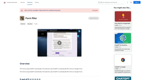 Fill in forms using ChatGPT automatically - Chrome Extension