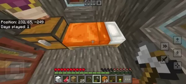 Minecraft village bed inside a house