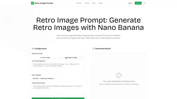 Retro Image Prompt - Nano Banana Retro Image Prompt Generator