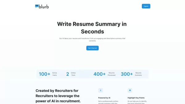 CV Blurb