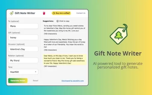 Gift Note Writer