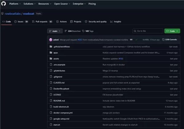 Rowboat is an open-source desktop AI assistant that prioritizes local data privacy and long-term contextual memory. It indexes emails, meetings, and Slack data into a knowledge graph, offering features like email client, browser, meeting recorder, code mode, and background agents. All data is stored locally in Markdown format, with support for local models via Ollama/LM Studio or hosted APIs.