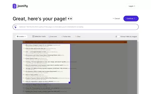 Jsonify | Turn this page to data
