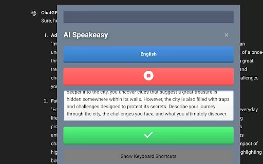 AI Speakeasy - Chrome Extension