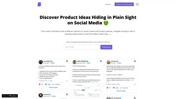 Socially Sourced Startup Ideas