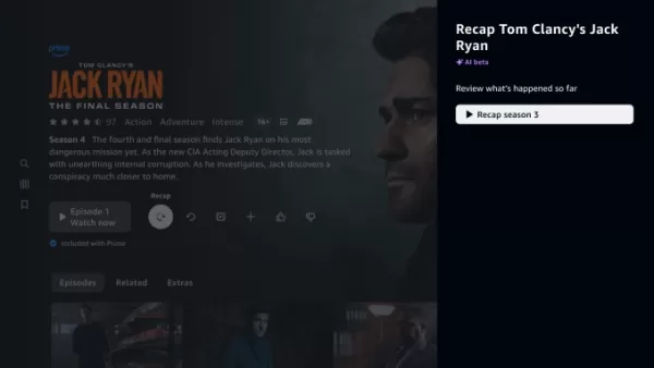 Amazon Prime Video 推出 AI 產生的劇院品質 Video Recaps，以取代先前以文字為基礎的摘要。