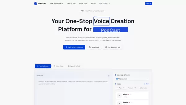 Rekam AI-Your One-Stop Voice Creation Platform