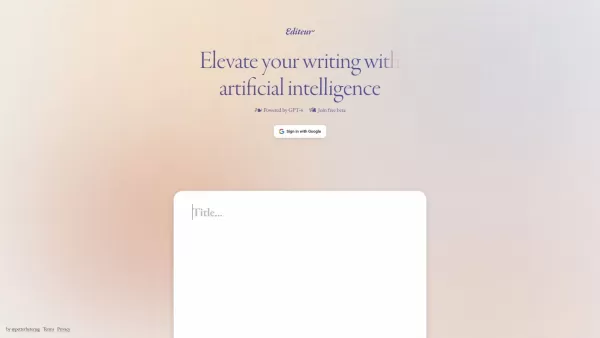 Editeur – your AI writing partner