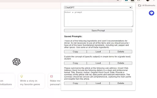 LLM Prompt Saver - Chrome Extension