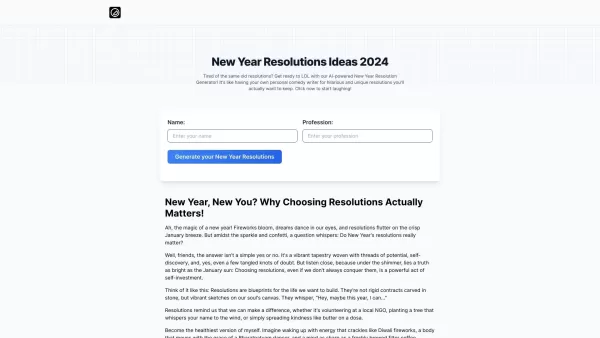 New Year Resolutions AI