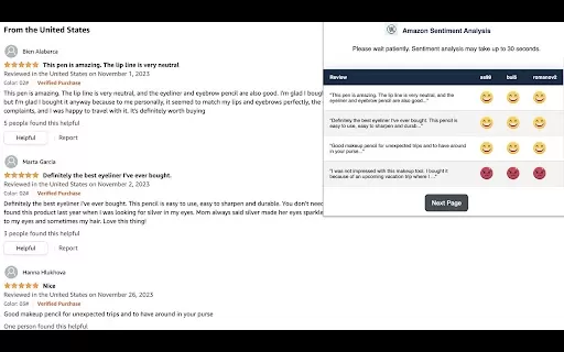 Amazon Review Sentiment Analyzer Extension - Chrome Extension