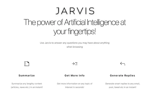 Jarvis - Your Smart ChatGPT AI Assistant - Chrome Extension