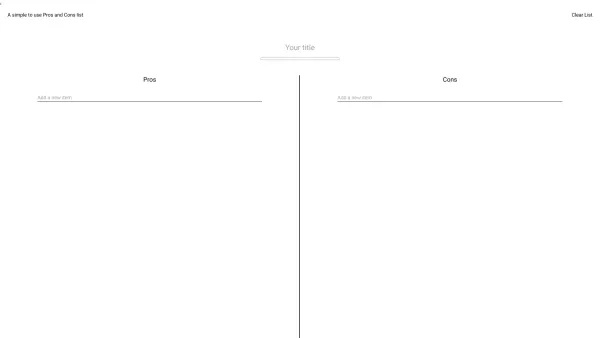 Pros and Cons List