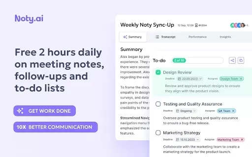 Noty: Summaries, To-Dos, & Transcriptions