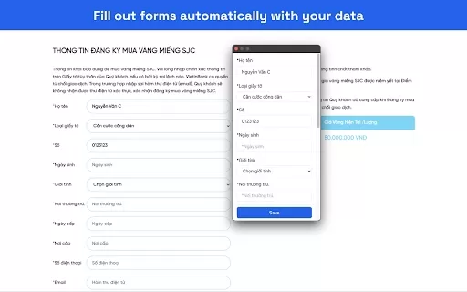 Automatically fill any forms! - Chrome Extension