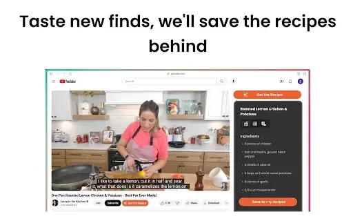 Get the Recipe|AI YouTube Recipe Clipper with ChatGPT