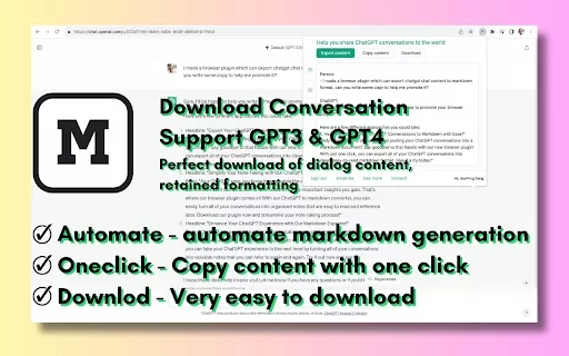 ChatGPT to Markdown Extension - Chrome Extension
