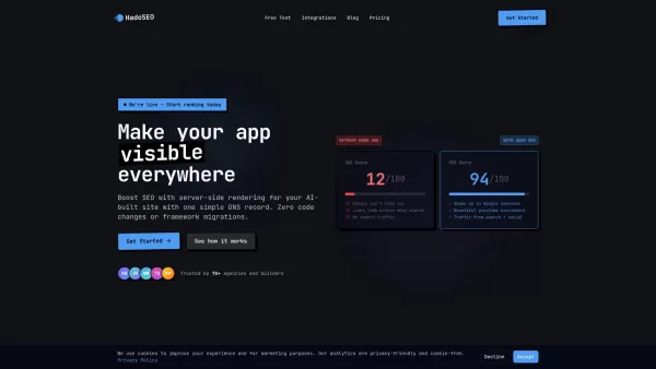 Hado SEO | Prerender.io Alternative