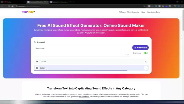 PopPop.ai startet kostenlosen AI-Soundeffekt-Generator im Jahr 2025