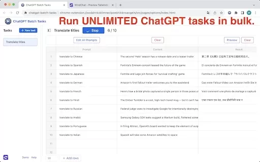 ChatGPT Batch Tasks