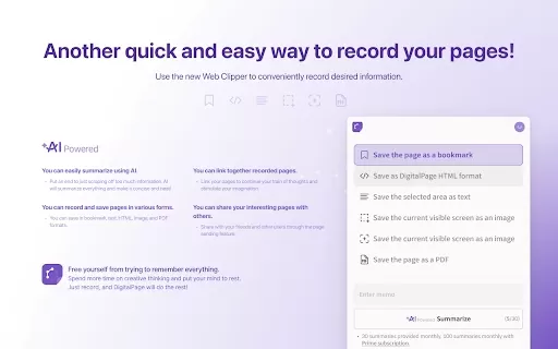 DigitalPage - Chrome Extension