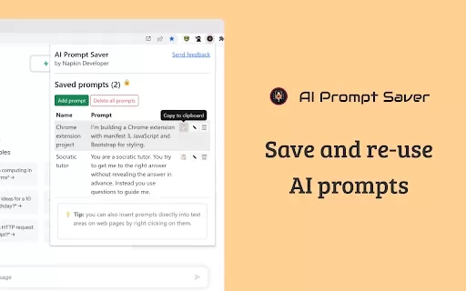 AI Prompt Saver - Chrome Extension