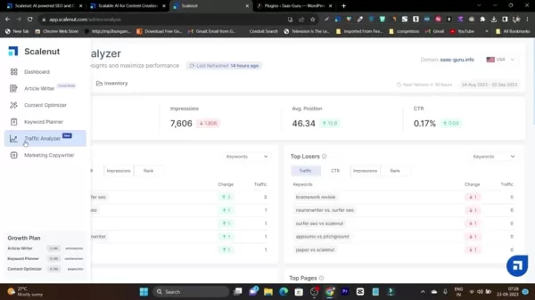 Scalenut Traffic Analyzer 2025 avis : Un outil sûr et facile à utiliser pour booster le référencement ?