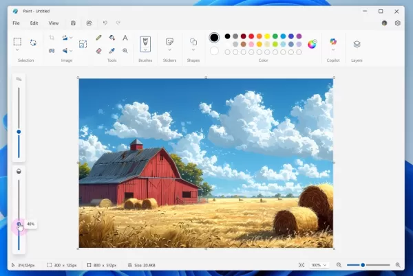 The new opacity sliders for the pencil and brush tools.