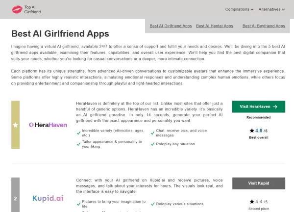 Top AI Girlfriend